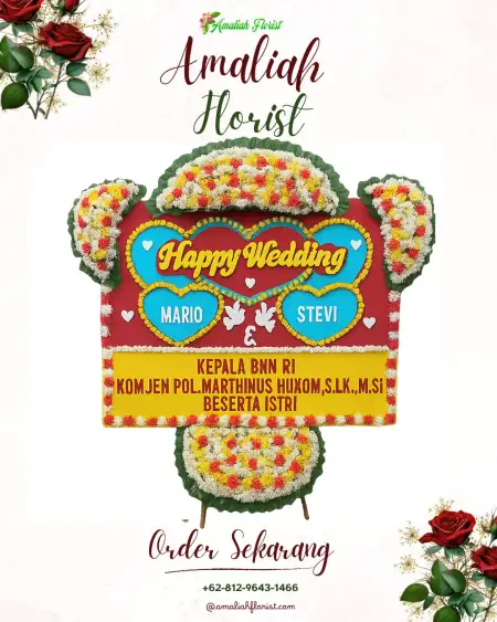 Papan Bunga Pernikahan Keling